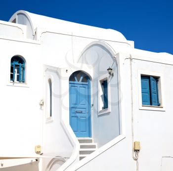 house in santorini greece europe old construction white      and blue 