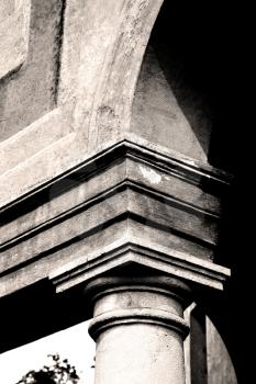 abstract old column in the  country  of europe italy and marble brick
