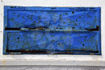 lanzarote abstract  blue window   in the white spain