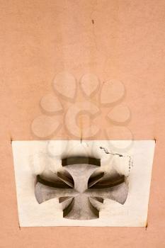 abstract cross in a  church crenna gallarate varese italy  
