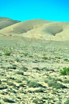 in   valley  morocco      africa the atlas dry  mountain   ground isolated hill 