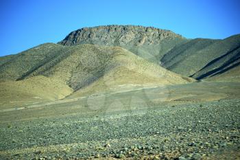 valley in    africa morocco the atlas dry  mountain ground isolated hill 