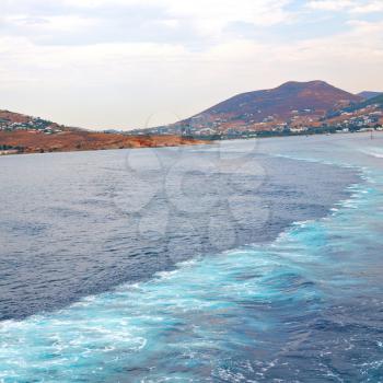 foam   and froth in the  sea      of mediterranean greece