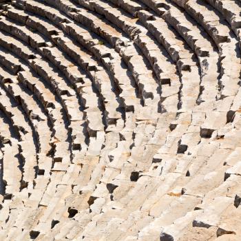 in   turkey    europe    aspendos the old theatre abstract texture    of step and gray