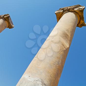 column    temple and theatre in ephesus   antalya turkey asia sky  the ruins

