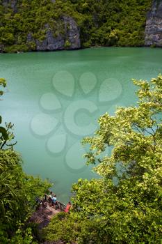 south china sea thailand kho tao bay abstract of a green lagoon and water  people
