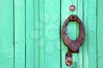 knocker lanzarote abstract door wood in the green spain
