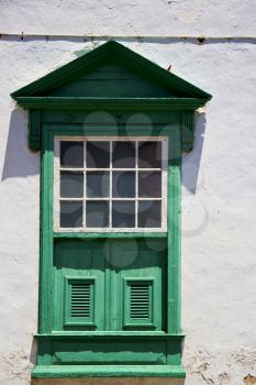 lanzarote abstract  window   green in the white spain
