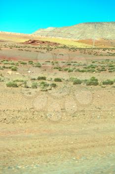 in   valley  morocco         africa the atlas dry  mountain   ground isolated hill 