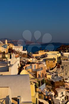 in    europe    vacation      cyclades santorini old town white and the sky