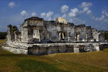  a wild angle of the tulum temple in  mexico america