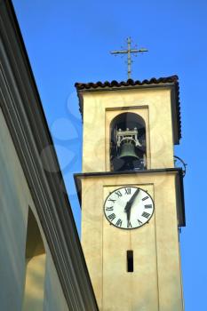 solbiate olona   old abstract in  italy   the   wall  and church tower bell sunny day 