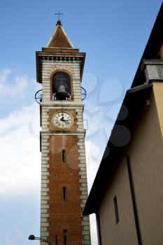 arsago seprio old abstract in  italy   the   wall  and church tower bell sunny day 