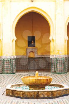 fountain in morocco africa old antique construction  mousque palace