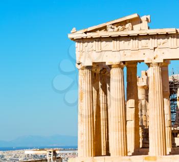 in  greece     the old architecture    and historical place parthenon          athens