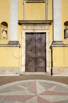  italy church  varese  the old door entrance and mosaic sunny daY solbiate arno