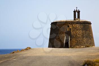 lanzarote castillo de las coloradas spain the old wall castle  tower and door  in teguise arrecife
