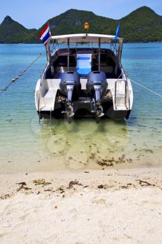  yacht blue lagoon   stone in thailand kho phangan   bay abstract of a  water     south china sea