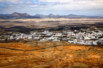 view from the top in lanzarote spain africa and house
