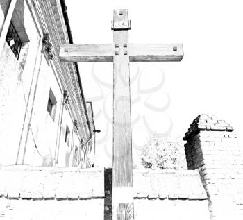 wall abstract     cross in     italy europe and the sky background