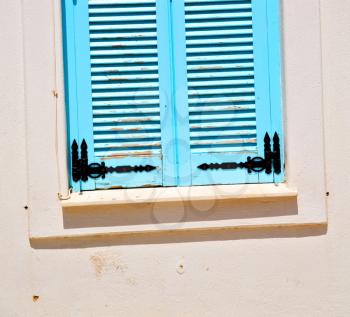 in santorini europe greece  old architecture and venetian blind wall