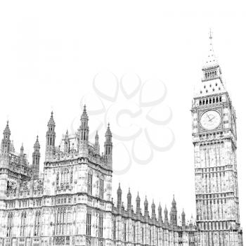 london   big ben and historical old construction england   city