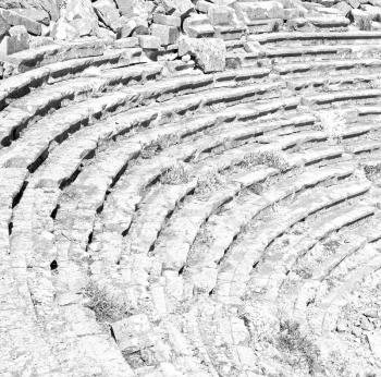 in   turkey    europe      aspendos the old theatre abstract texture    of step and gray