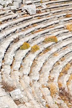 in   turkey    europe      aspendos the old theatre abstract texture    of step and gray