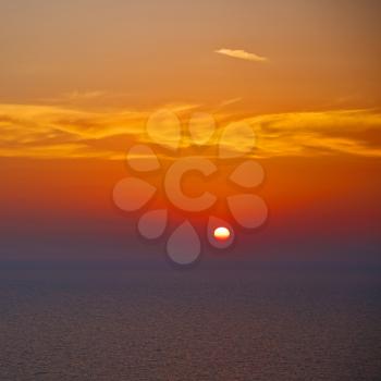 in santorini greece sunset and    the sky    mediterranean red sea