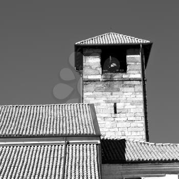 ancien clock tower in italy europe old  stone antique     and bell