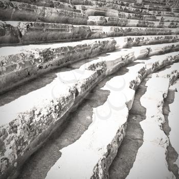 in   turkey    europe aspendos the old theatre abstract texture of step and gray