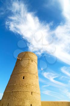fort battlesment sky and  star brick in oman muscat the old defensive   cloud
