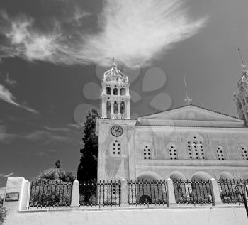 in paros      cyclades greece old church and greek  village the sky