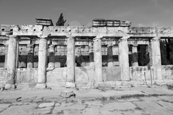  pamukkale    old construction in asia turkey the column  and the roman temple 