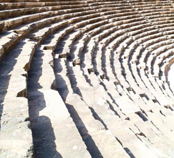 in   turkey    europe    aspendos the old theatre abstract texture of step and gray