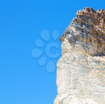 santorini    europe greece and dry bush rock alone in the sky 