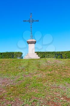 abstract     cross in     italy europe and the sky background