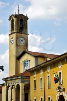 flag church albizzate varese italy the old wall terrace  bell tower 