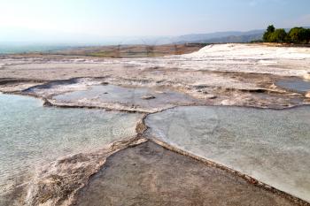 unique abstract in pamukkale turkey  asia the old calcium bath and travertine water