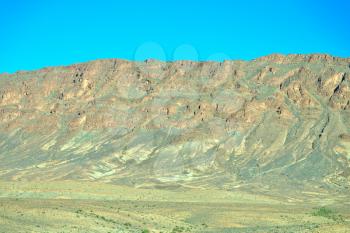 in   valley  morocco   africa the atlas dry  mountain   ground isolated hill 