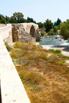 in europe turkey aspendos the old bridge  near the river and nature