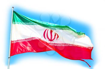 in iran iranian waving flag  the blue sky and wind
