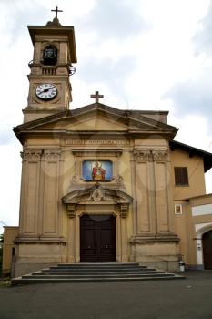 church caiello italy the old wall terrace  window  clock and bell tower
