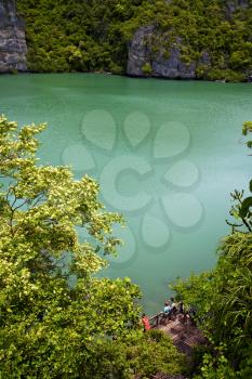 south china sea thailand kho tao bay abstract of a green lagoon and water  people
