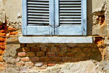  window  lonate ceppino varese italy abstract      wood venetian blind in the concrete  blue