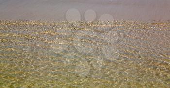 and reflex blurred  of the arabic sea ocean in oman the color 