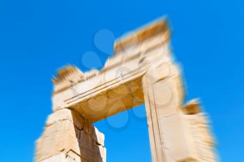 zoom blur  in iran persepolis the old  ruins historical destination monuments and ruin
