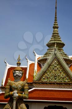  asia  bangkok in   temple  thailand abstract   cross colors roof  wat    sky   and    colors religion mosaic  sunny
