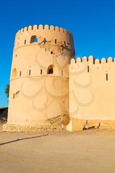 fort battlesment sky and    star brick in oman   muscat the old defensive  