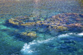   blue lagoon   stone in thailand kho   phangan   bay abstract of a  water     south china sea